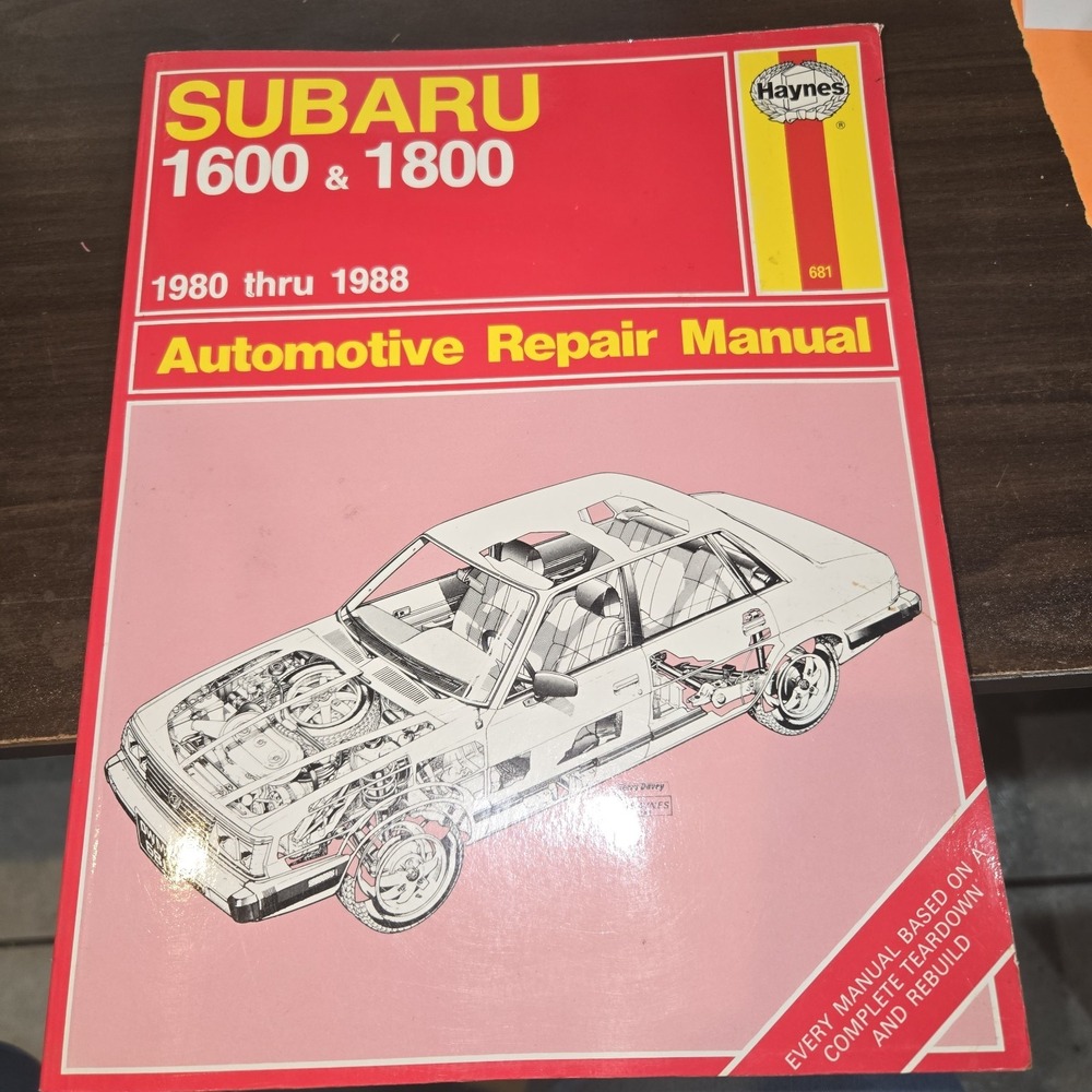 Subaru 1600 & 1800 1980-1989 Haynes Auto Repair Manual PB Red Book